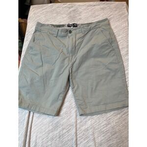 Free Planet Mens Organic Cotton Stretch Chino Shorts Khaki Sage Green Size 34